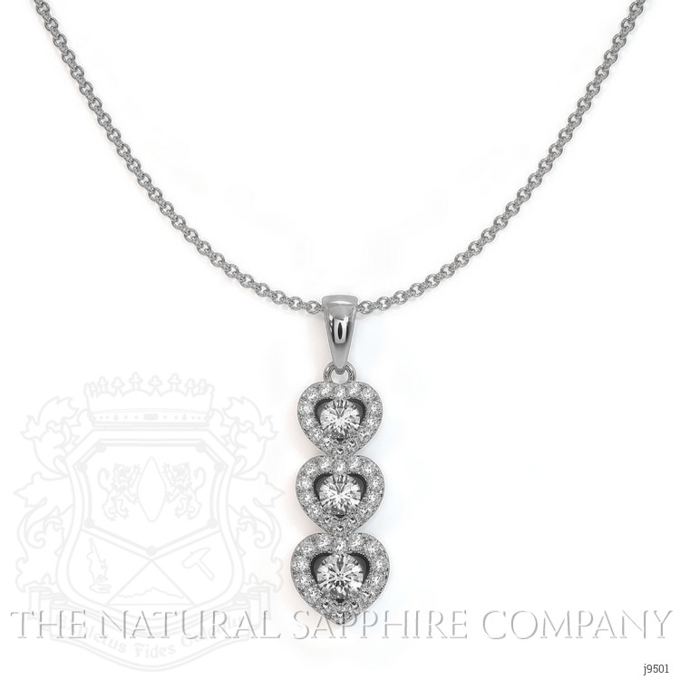 0.35 Ct. Natural Diamond Pave Pendant, 18K White Gold