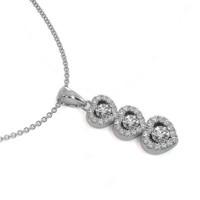 0.35 Ct. Natural Diamond Pave Pendant, 18K White Gold Image