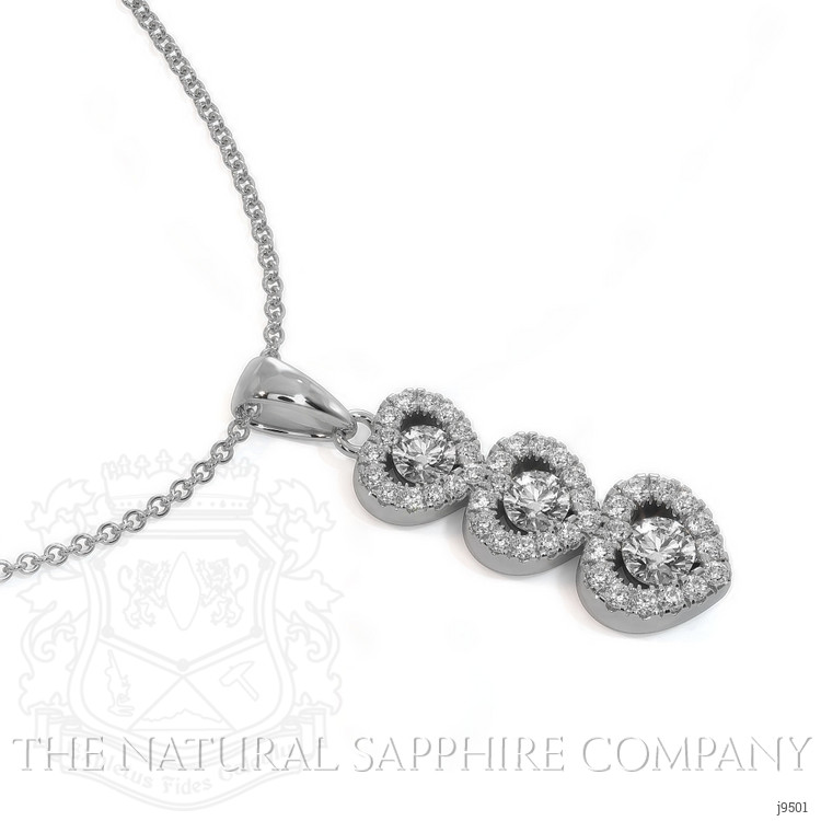 0.35 Ct. Natural Diamond Pave Pendant, 18K White Gold