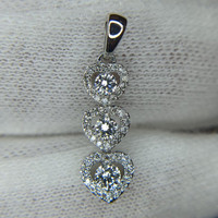 0.35 Ct. Natural Diamond Pave Pendant, 18K White Gold Life Style