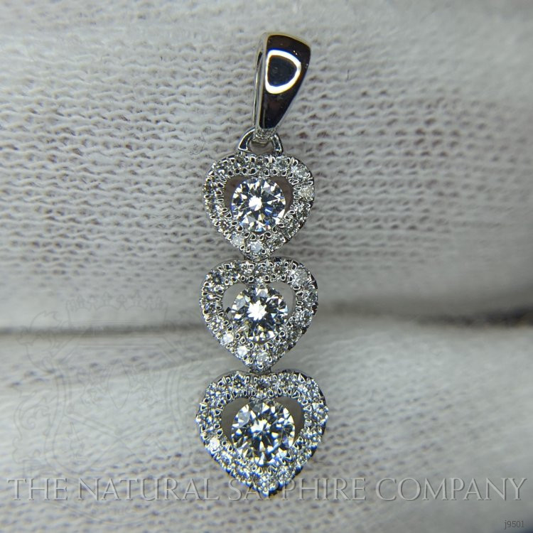 0.35 Ct. Natural Diamond Pave Pendant, 18K White Gold