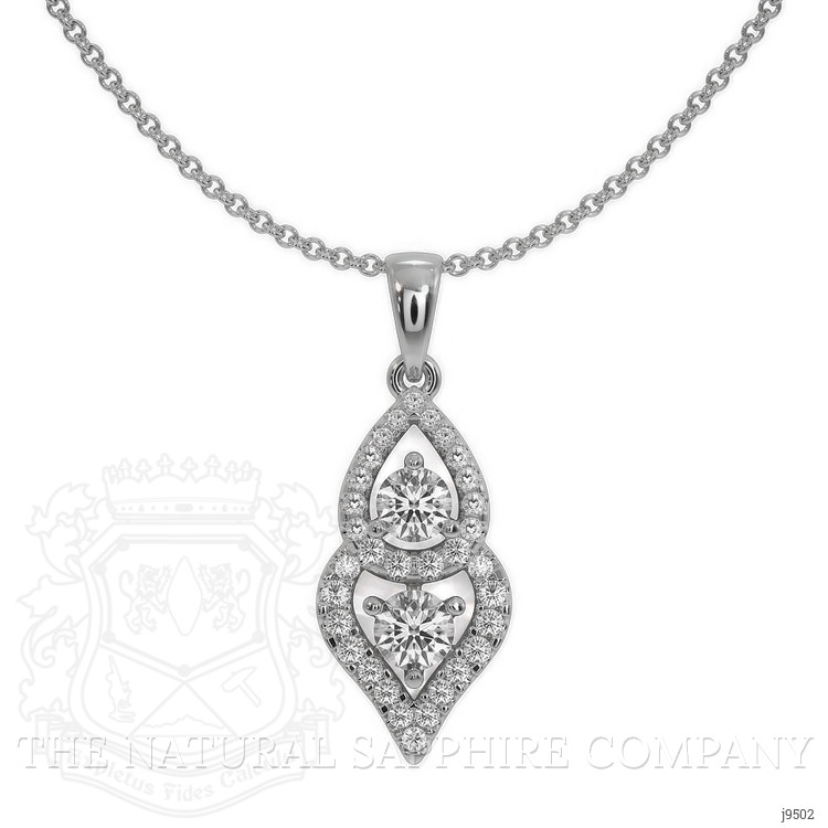 0.43 Ct. Natural Diamond Pave Pendant, 18K White Gold