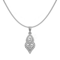 0.43 Ct. Natural Diamond Pave Pendant, 18K White Gold Image