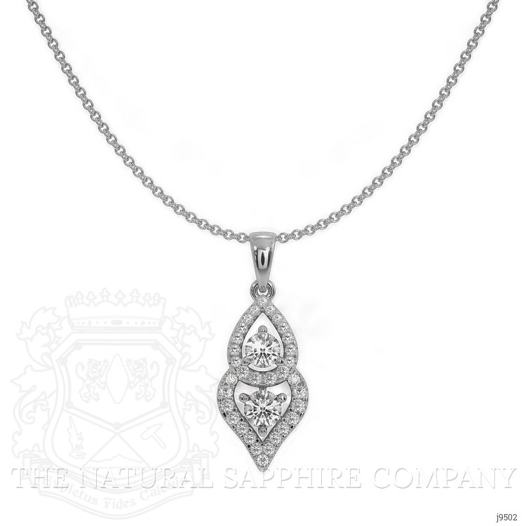 0.43 Ct. Natural Diamond Pave Pendant, 18K White Gold