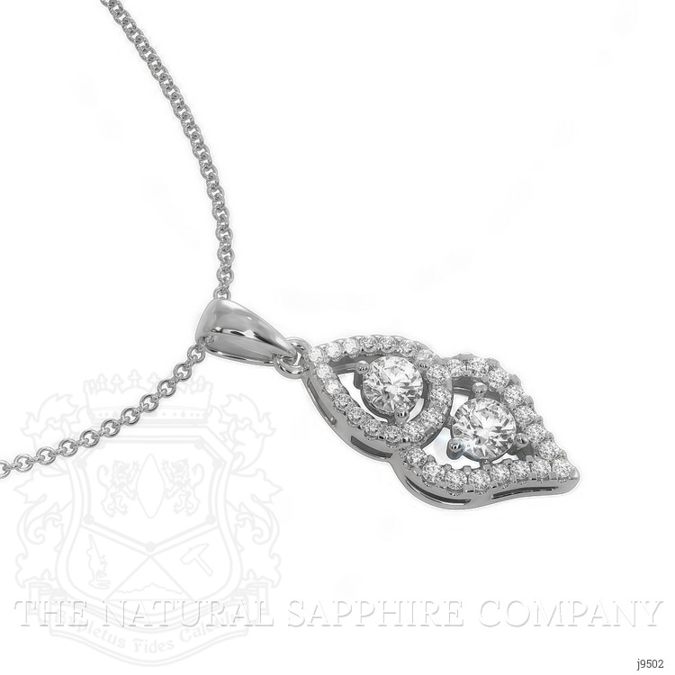 0.43 Ct. Natural Diamond Pave Pendant, 18K White Gold