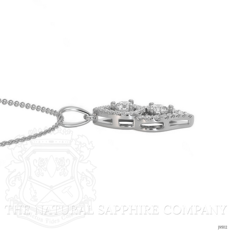 0.43 Ct. Natural Diamond Pave Pendant, 18K White Gold