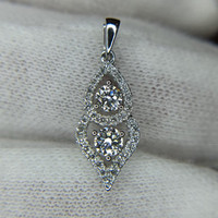 0.43 Ct. Natural Diamond Pave Pendant, 18K White Gold Life Style