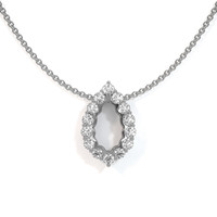 0.85 Ct. Natural Diamond 18K White Gold pendant