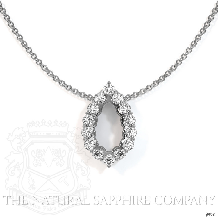 0.85 Ct. Natural Diamond Pave Pendant, 18K White Gold