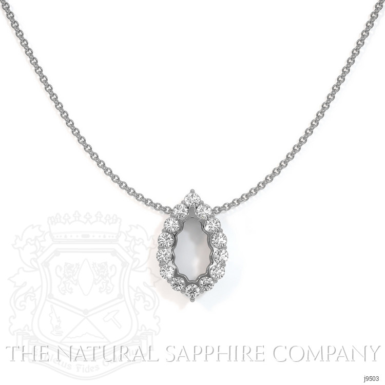 0.85 Ct. Natural Diamond Pave Pendant, 18K White Gold