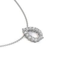 0.85 Ct. Natural Diamond Pave Pendant, 18K White Gold Image