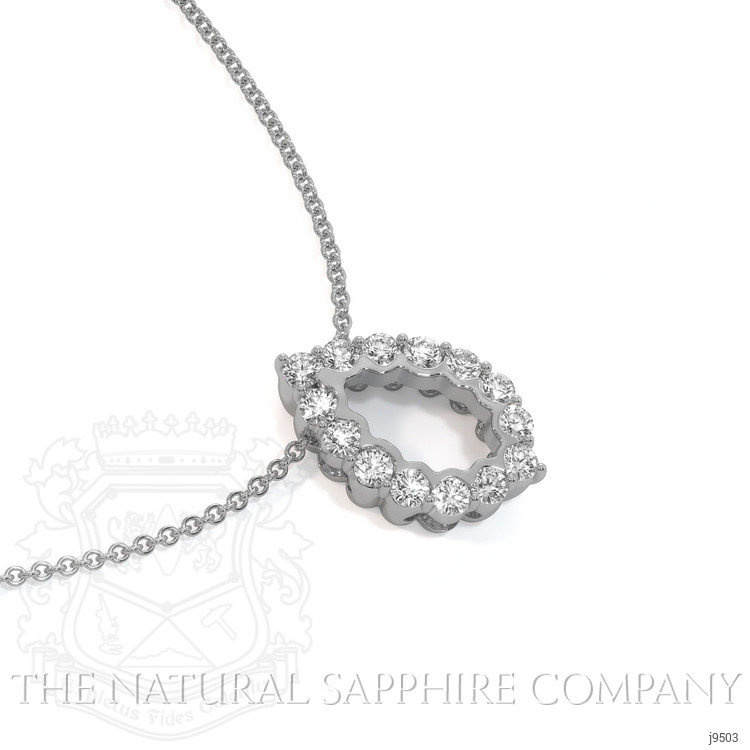 0.85 Ct. Natural Diamond Pave Pendant, 18K White Gold