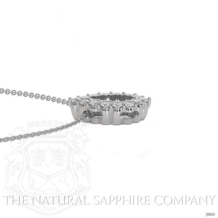 0.85 Ct. Natural Diamond Pave Pendant, 18K White Gold