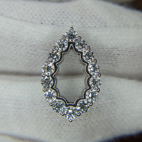 0.85 Ct. Natural Diamond Pave Pendant, 18K White Gold Life Style