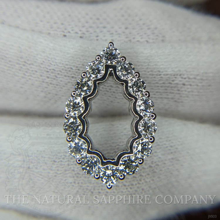 0.85 Ct. Natural Diamond Pave Pendant, 18K White Gold