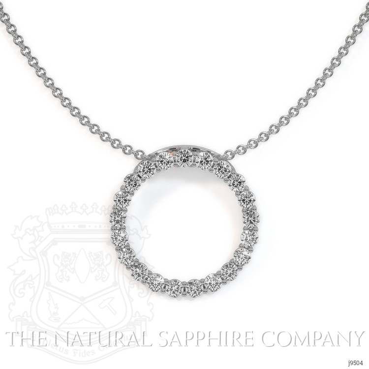 1.98 Ct. Natural Diamond Pave Pendant, 18K White Gold