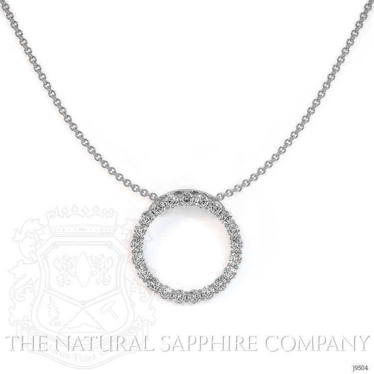 1.98 Ct. Natural Diamond Pave Pendant, 18K White Gold