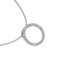 1.98 Ct. Natural Diamond Pave Pendant, 18K White Gold Image