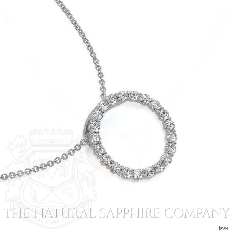 1.98 Ct. Natural Diamond Pave Pendant, 18K White Gold