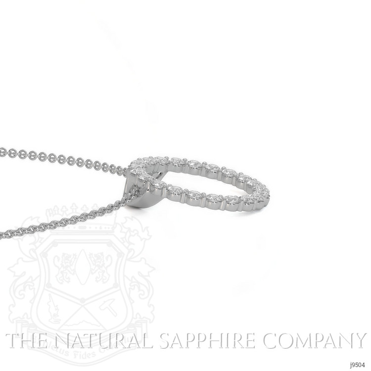 1.98 Ct. Natural Diamond Pave Pendant, 18K White Gold