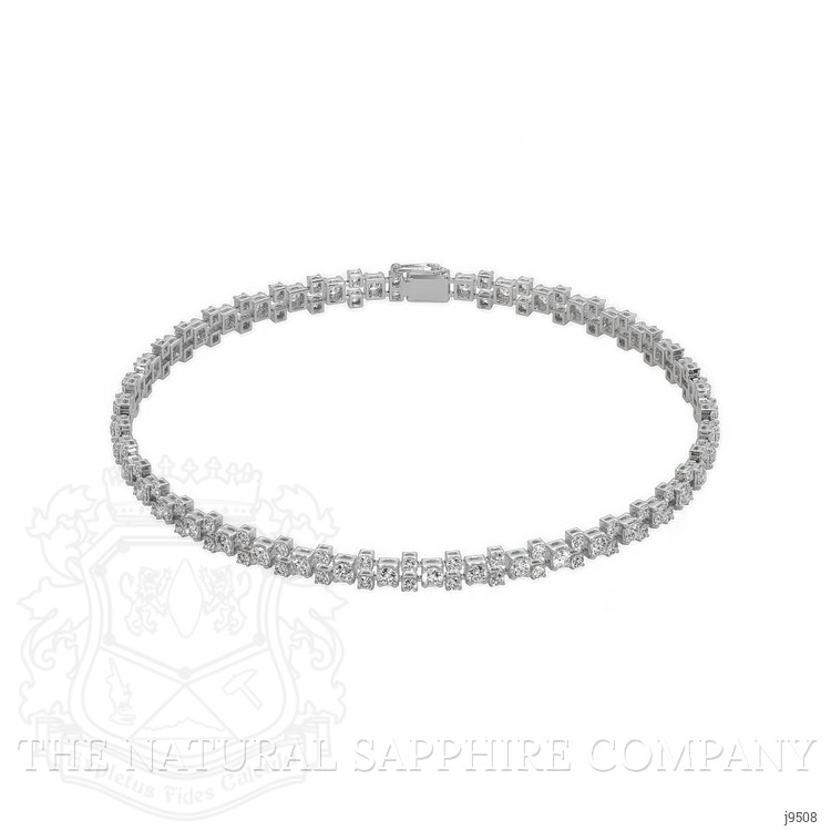 2.57 Ct.Tw. Natural Diamond Pave Bracelet, 18K White Gold