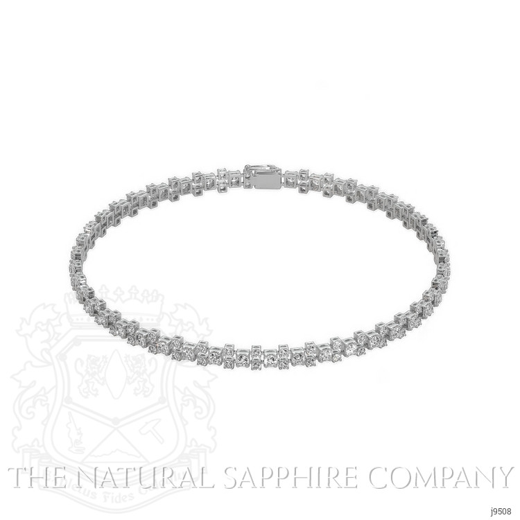 2.57 Ct.Tw. Natural Diamond Pave Bracelet, 18K White Gold