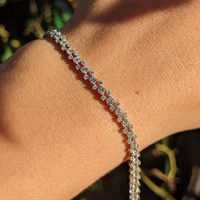 2.57 Ct.Tw. Natural Diamond Pave Bracelet, 18K White Gold Life Style