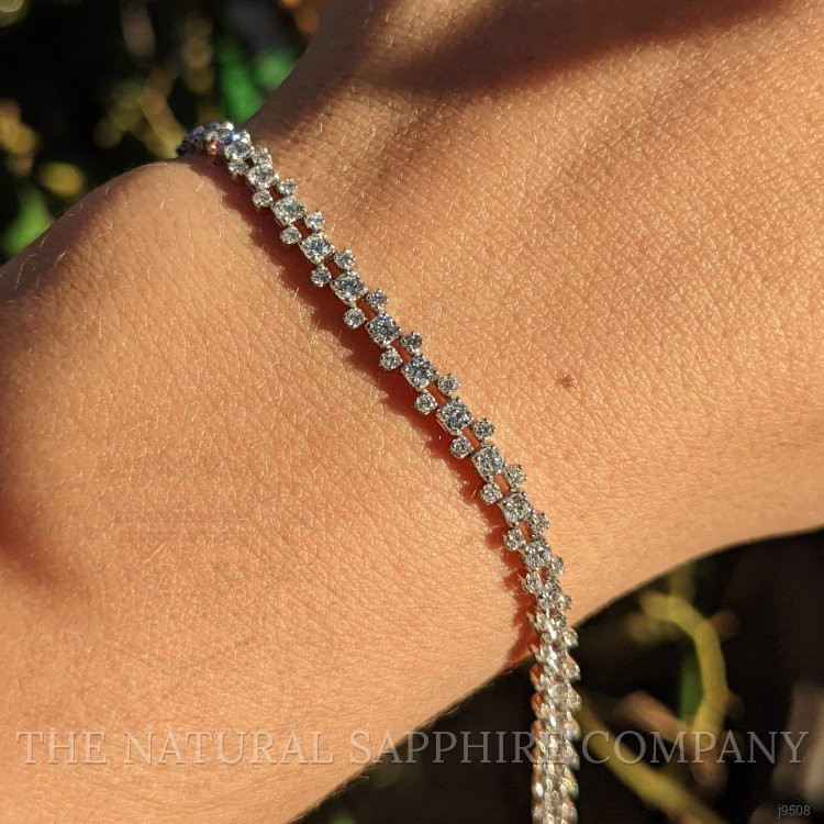 2.57 Ct.Tw. Natural Diamond Pave Bracelet, 18K White Gold