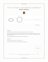 3.96 Ct.Tw. Natural Diamond Pave Bracelet, 18K White Gold Appraisal