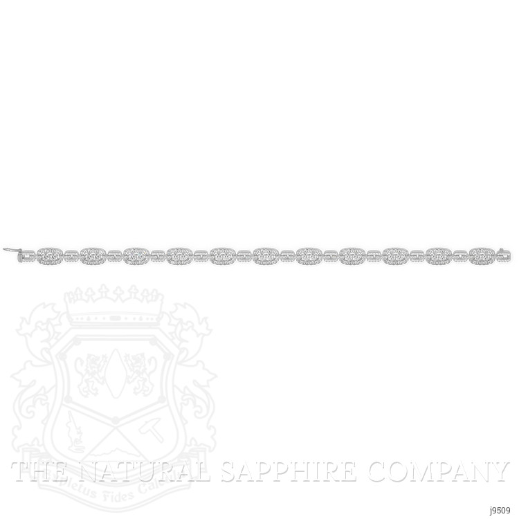 3.96 Ct.Tw. Natural Diamond Pave Bracelet, 18K White Gold