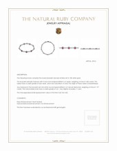 2.80 Ct.Tw. Ruby Natural Diamond Pave Bracelet, 18K White Gold Appraisal