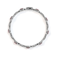 2.80 Ct.Tw. Ruby Natural Diamond Pave Bracelet, 18K White Gold Image