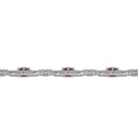 2.80 Ct.Tw. Ruby Natural Diamond Pave Bracelet, 18K White Gold Image