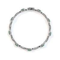 1.80 Ct.Tw. Emerald Natural Diamond Pave Bracelet, 18K White Gold Image
