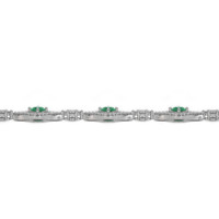 1.80 Ct.Tw. Emerald Natural Diamond Pave Bracelet, 18K White Gold Image