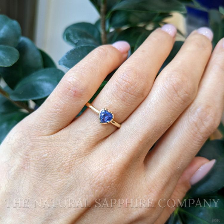 0.45 Ct. Blue Sapphire Solitaire Ring, 14K Yellow Gold