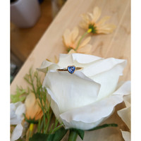 0.45 Ct. Blue Sapphire Solitaire Ring, 14K Yellow Gold Life Style