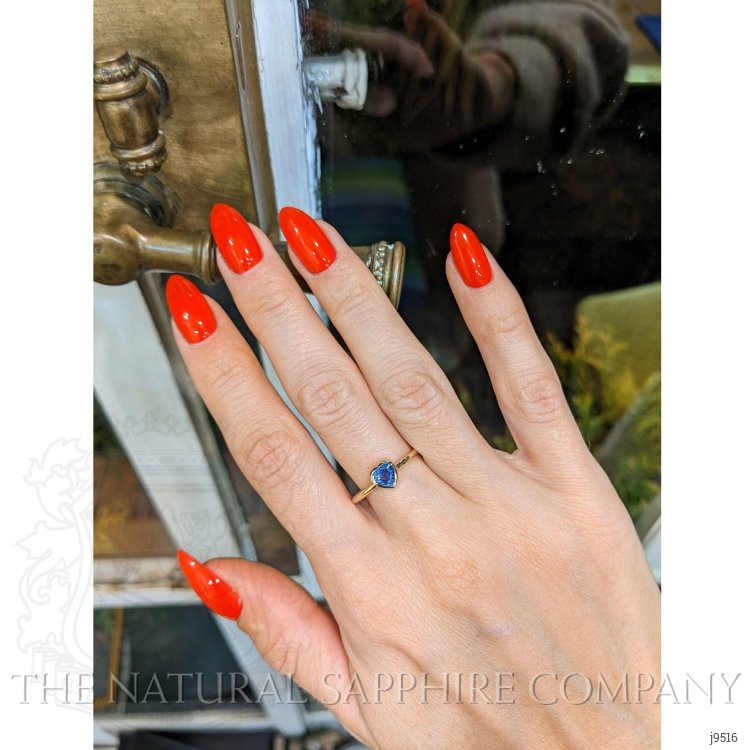 0.45 Ct. Blue Sapphire Solitaire Ring, 14K Yellow Gold