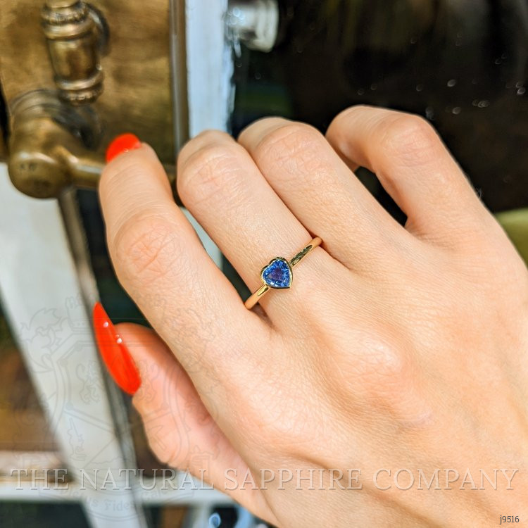 0.45 Ct. Blue Sapphire Solitaire Ring, 14K Yellow Gold