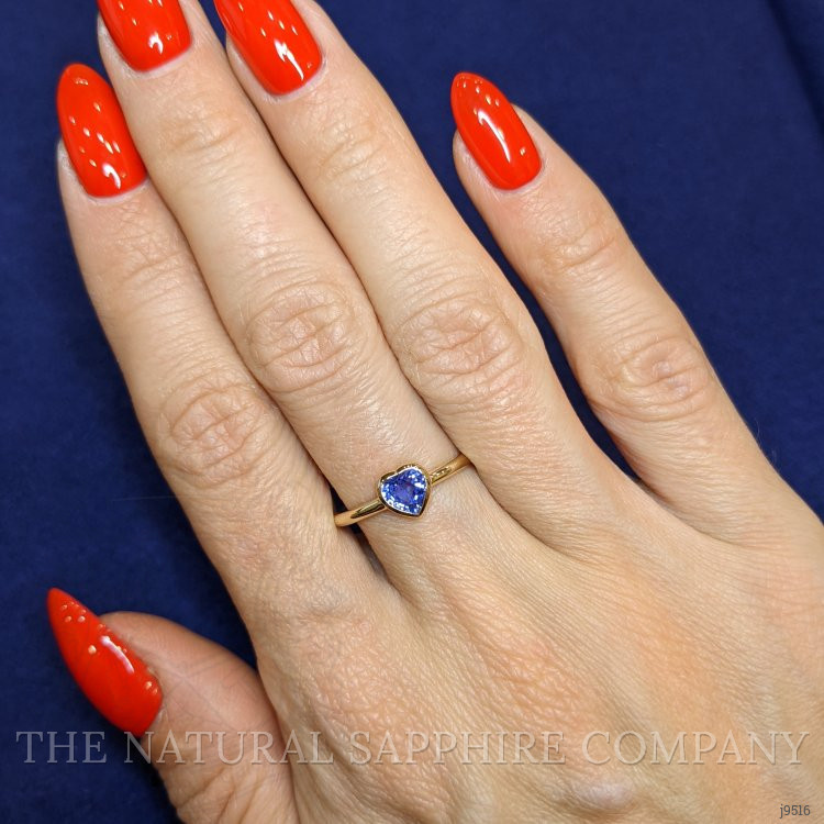 0.45 Ct. Blue Sapphire Solitaire Ring, 14K Yellow Gold