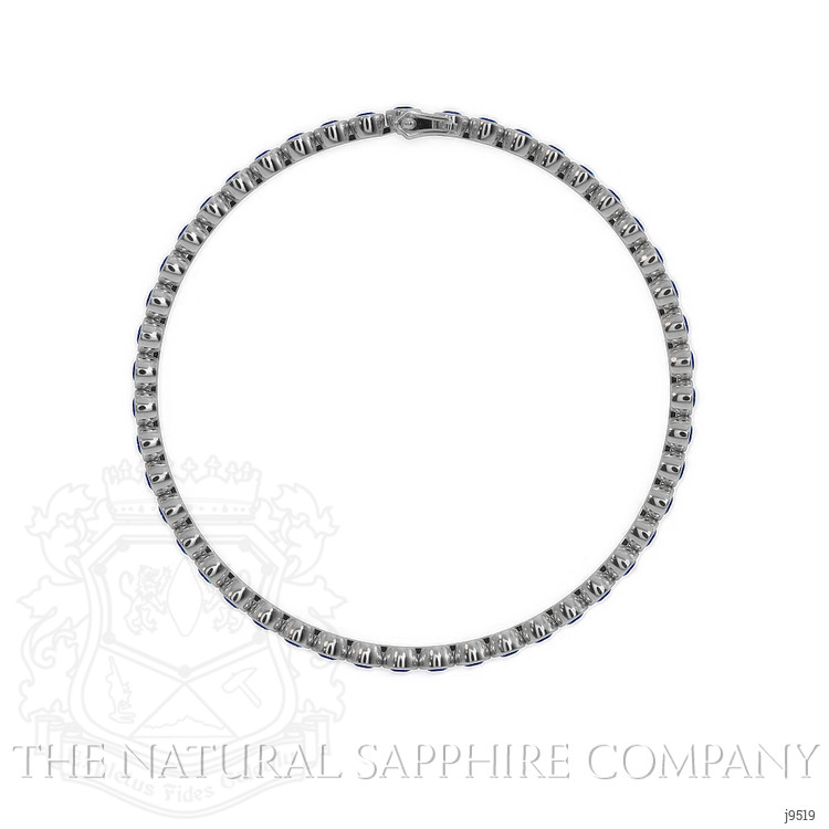 2.46 Ct.Tw. Blue Sapphire Bezel Bracelet, 14K White Gold