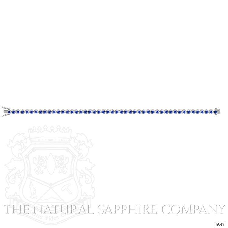 2.46 Ct.Tw. Blue Sapphire Bezel Bracelet, 14K White Gold