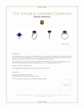 3.36 Ct. Blue Sapphire and Natural Diamond Three Stone Ring, Platinum 950 Appraisal