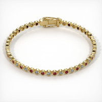 1.24 Ct.Tw. Ruby Natural Diamond Bezel Bracelet, 18K Yellow Gold Image