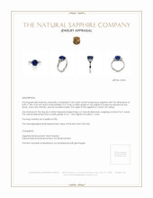 2.40 Ct. Blue Sapphire and Natural Diamond Three Stone Ring, Platinum 950 Appraisal