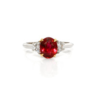 2.06 Ct. Ruby and Diamond Ring, Platinum & 18K Yellow Video
