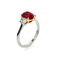 2.06 Ct. Ruby and Diamond Ring, Platinum & 18K Yellow Image