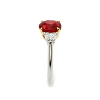 2.06 Ct. Ruby and Diamond Ring, Platinum & 18K Yellow Image
