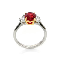 2.06 Ct. Ruby and Diamond Ring, Platinum & 18K Yellow Image