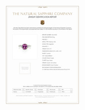 2.51 Ct. Pinkish Purple Sapphire and Natural Diamond Three Stone Ring, Platinum 950 Scan Report